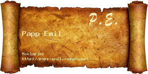 Papp Emil névjegykártya