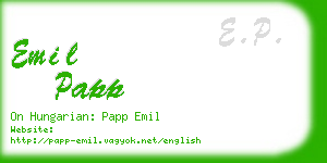 emil papp business card